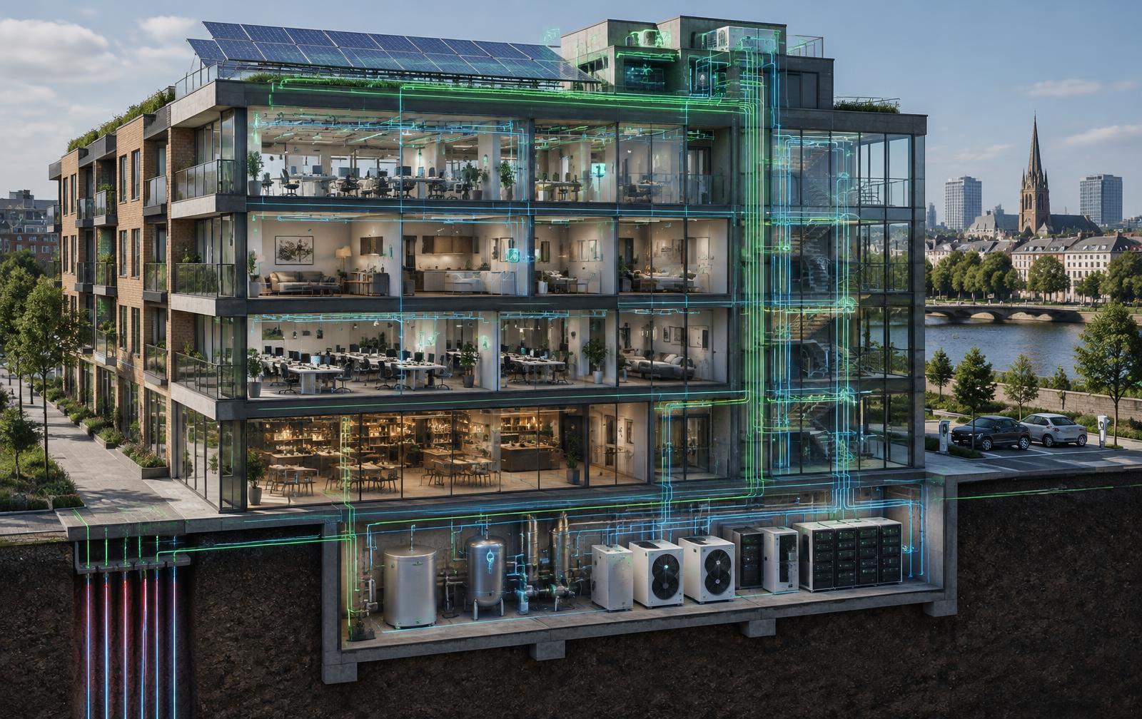 Layered digital representation of a surveyed UK building